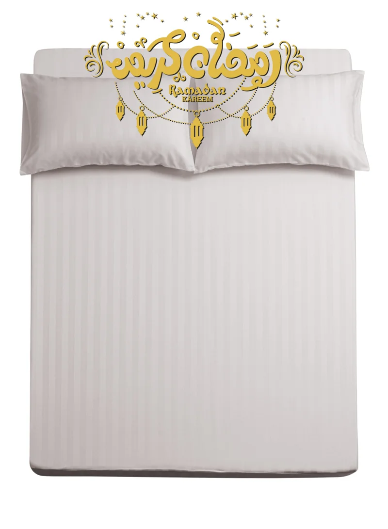 Master Home Textile Queen Microfiber Sheet Set, Queen Size 3 Pieces, Hotel Stripes Design